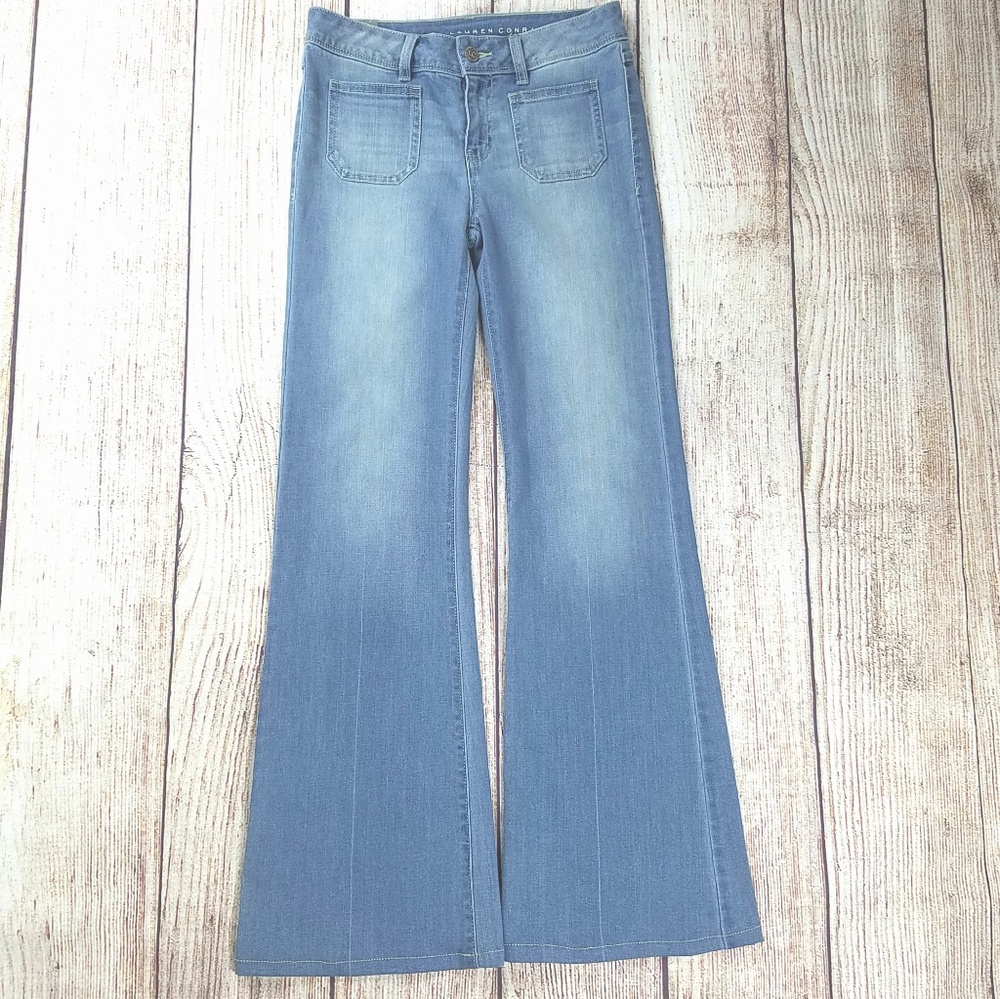 LC Lauren Conrad trouser flare jeans medium wash
